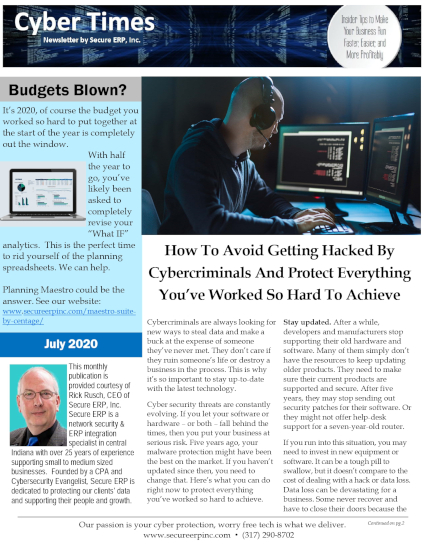 July 2020 Secure ERP Newsletter